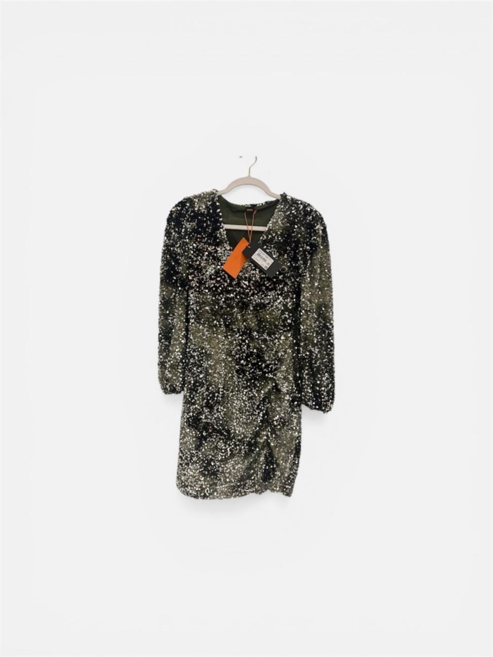 BOSS Hugo Boss Dailetta Green Sequin Long Sleeve Mini Dress NWT Size S